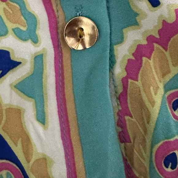 Haute Hippie print colorful button down shirt 3x - Picture 4 of 10